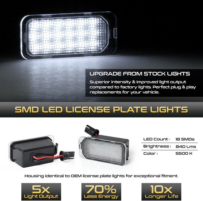 DEMULAX 2pcs Canbus LED License Plate Light for Ford Vehicles - Image 3