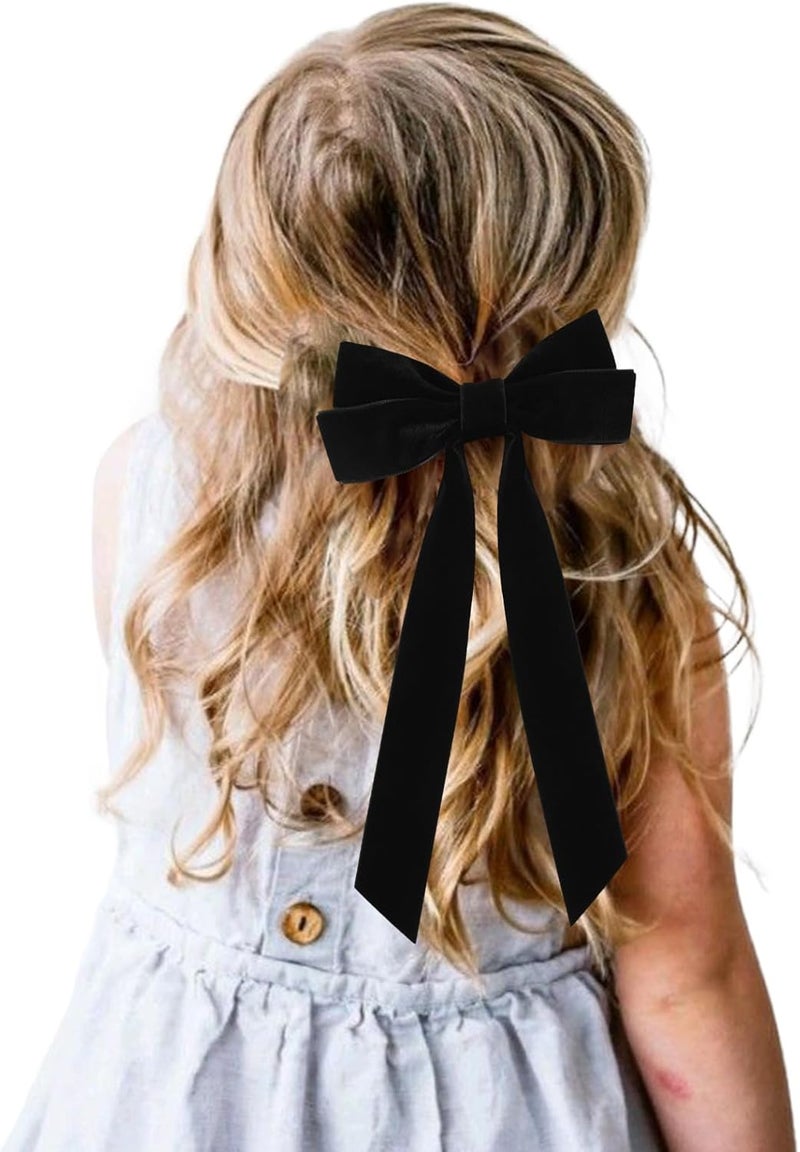 Aileam 2PCS Black Velvet Hair Bows - Image 5