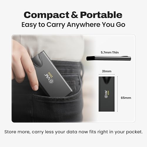 EVM Elite EnSave Pro 1TB External SSD | Up to 2000MB/s | USB 3.2 Gen 2x2 Type-C | Slim Metal Body | 4K ProRes Recording | Portable SSD for PC, Mac, Android & PS5 | 10 Year Warranty (EPSSDPro/1TB) - Image 5