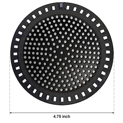 Seatery 2PCS Shower Hair Drain Catcher/Strainer/Cover/Filter/Trap, Hair Stopper Floor Drain, Stainless Steel with Silicone Edge Drain Protector, Black, 4.75 Inch Diameter - Image 2