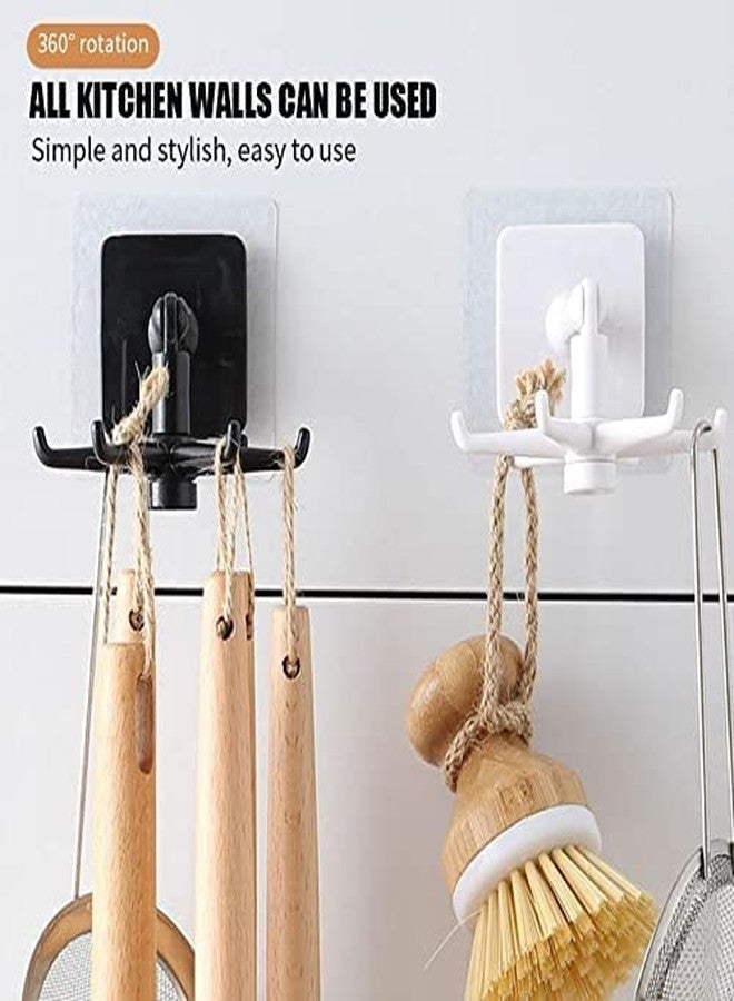 Red Champion Wall Mounting Self Adhesive Plastic 360 Degree Rotatable Hook for Kitchen Tools Hanging, Spoon and Spatula Hanger Hook (Multicolor, Pack of 2) - Image 2