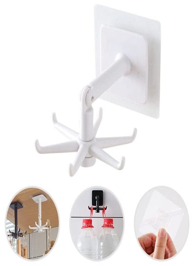 Red Champion Wall Mounting Self Adhesive Plastic 360 Degree Rotatable Hook for Kitchen Tools Hanging, Spoon and Spatula Hanger Hook (Multicolor, Pack of 2) - Image 4