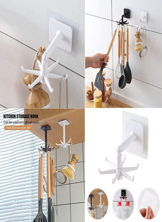 Red Champion Wall Mounting Self Adhesive Plastic 360 Degree Rotatable Hook for Kitchen Tools Hanging, Spoon and Spatula Hanger Hook (Multicolor, Pack of 2) - Image 3
