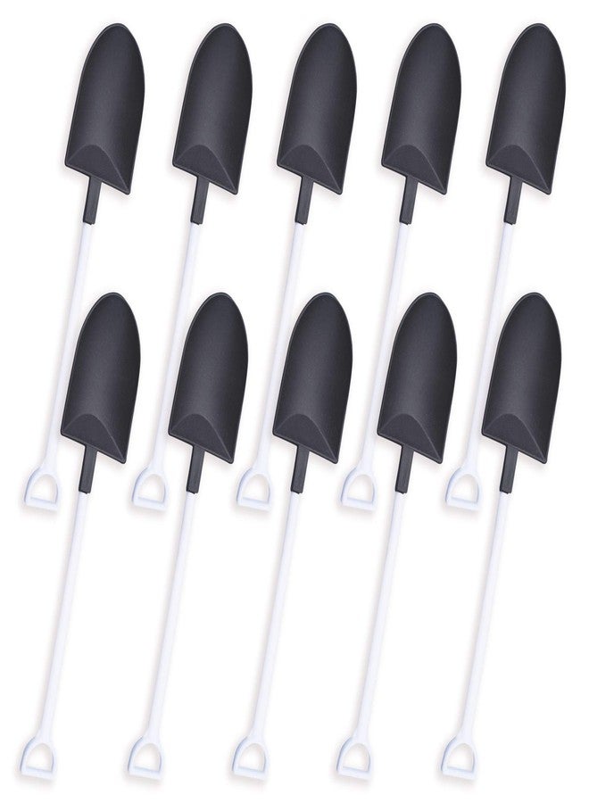 OaaXbbECco Novelty Mini Shovel Shape Spoons Cute Disposable Plastic Dessert Spoons (50 black+white model 2) - Image 1