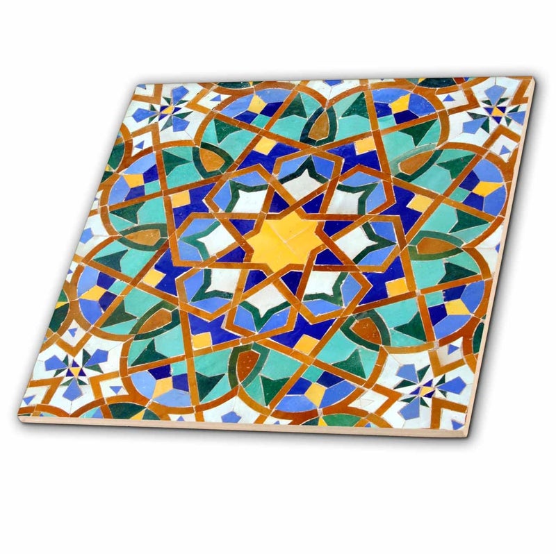 3dRose ct_73580_5 Morocco, Hassan II Mosque Mosaic, Islamic Tile Detail-AF29 KWI0018-Kymri Wilt-Glass Tile, 4-Inch - Image 5