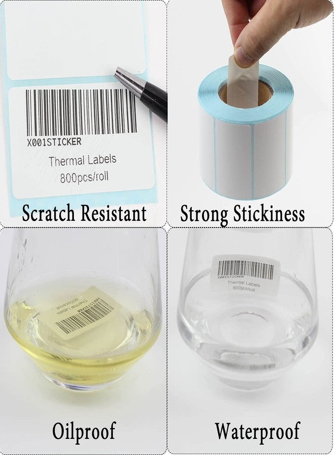 EGOSKY Self Adhesive Label Sticker 4 Rolls, Blank White Rectangle Address Thermal Label Roll Sticky Write On Note Mark for Office Kitchen Printer - Image 4