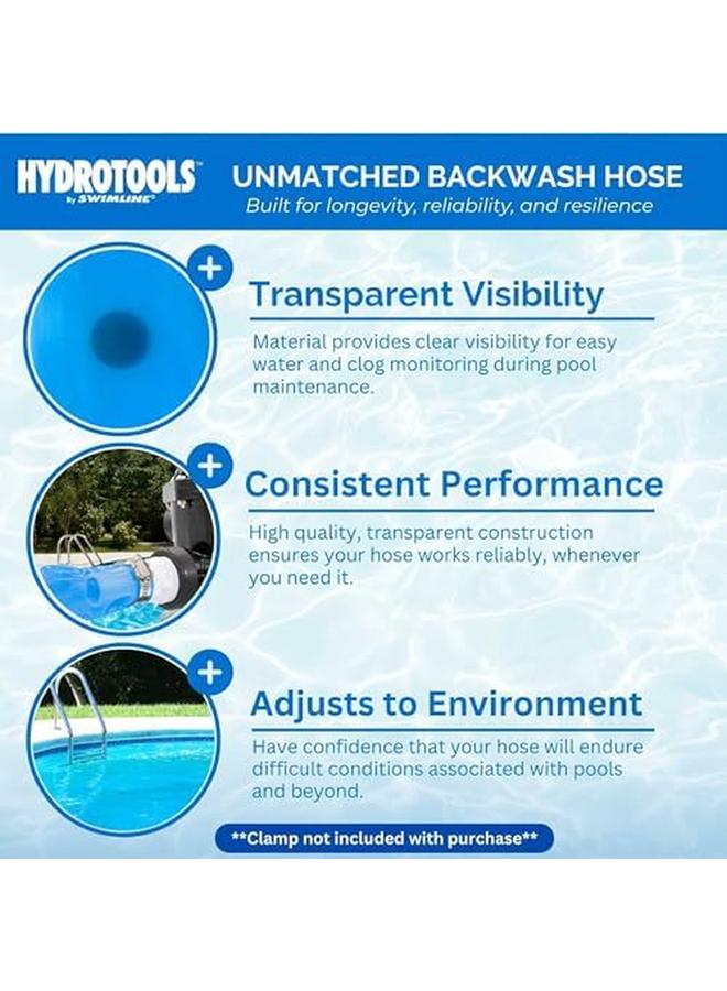 Swimline Hydrotools 8703 Economy Kink Free Pvc Backwash Hose 25' X 1.5" For Swimming Pools Pool Hose Heavy Duty Chemical Resistant Versatile Kink Free Lay Flat Uv Resistant Drain Hose  - Image 2