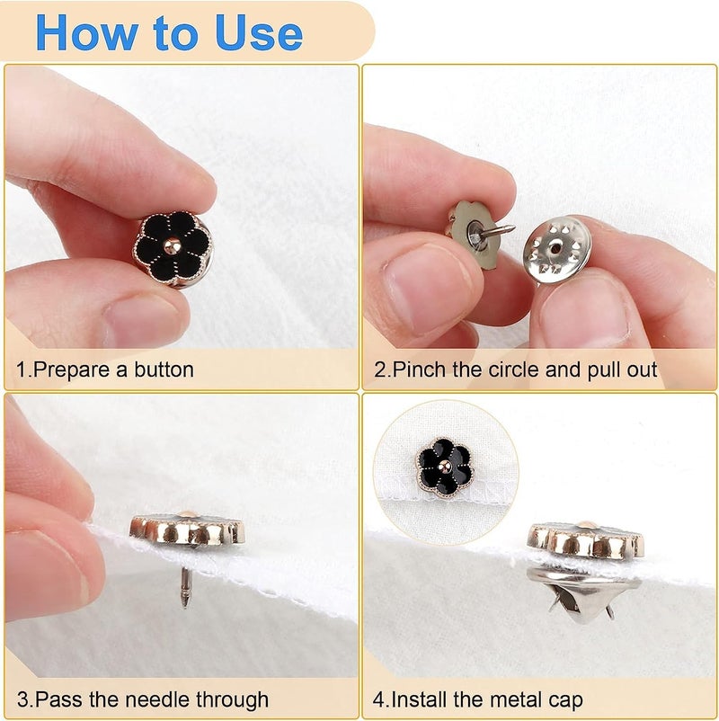 HEAVY DRIVER ® 30pcs Brooch Pins for Women Cover Up Button Pins Instant Button Jeans Button Pins Women Shirt Safety Brooch Enamel Pins Pearl Rhinestone Brooch Buttons for Shirt Coat Dress Sweater (B) - Image 4