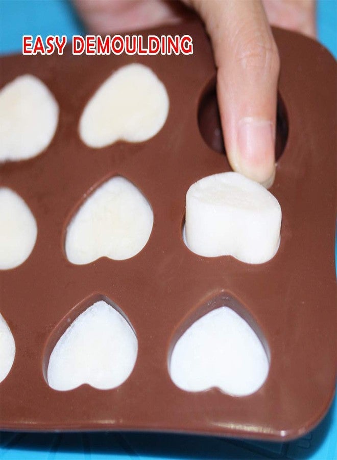 AB SALES Silicone Chocolate Molds Heart Star Shapes Cookies Mould Cake Decorating Bar Ice Cube Candy Baking Tray Mold Food Grade Non-Stick Moulds, Pack of 2 - Image 5