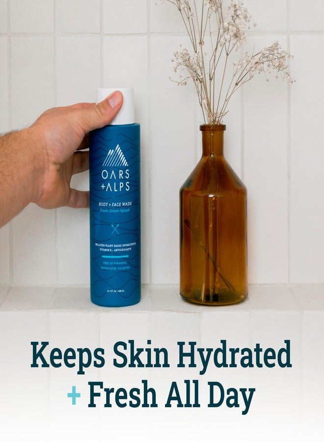 Oars + Alps Men's Moisturizing Body and Face Wash, Skin Care Infused with Vitamin E and Antioxidants, Sulfate Free, Fresh Ocean Splash, 1 Pack - Image 4