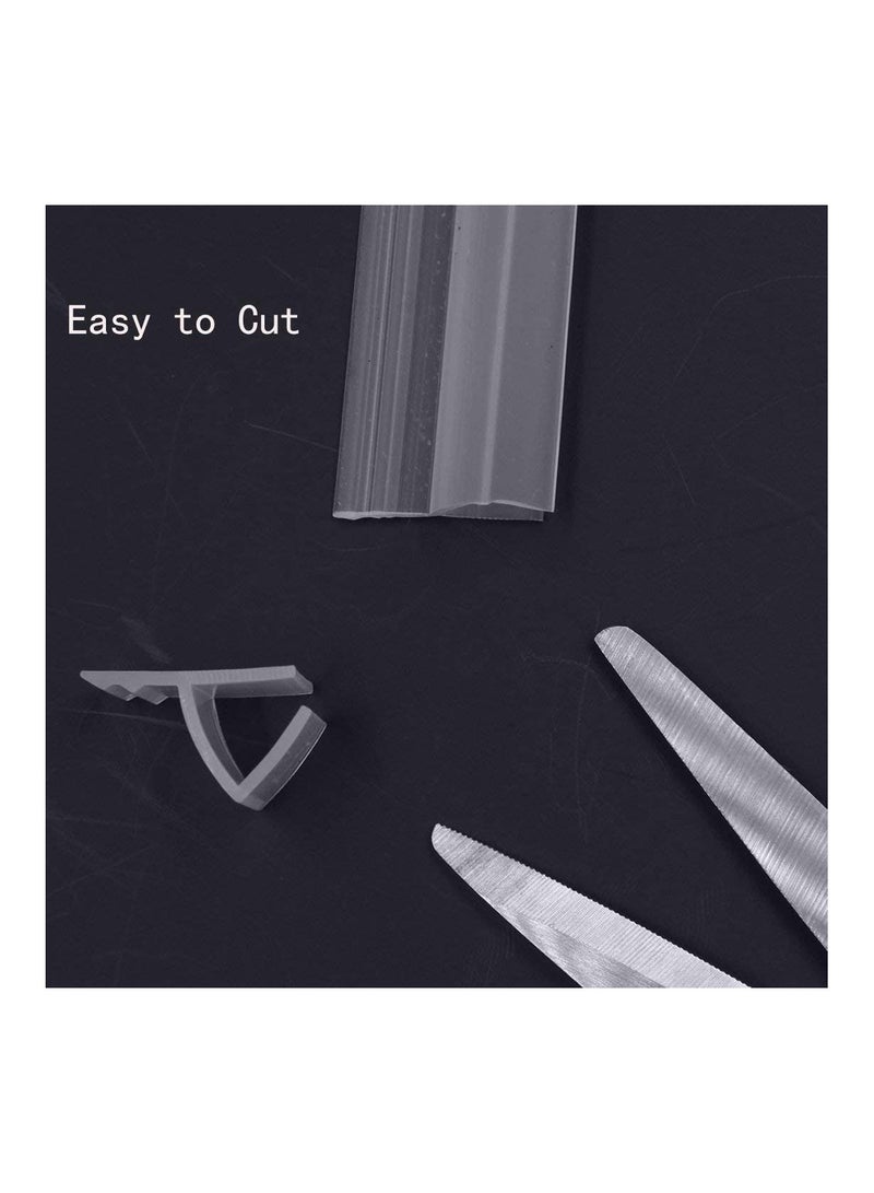 شريط عازل باب دش زجاجي ، باب استحمام بدون إطار بطول 2 متر لإيقاف تسرب الدش ، نوع H ، مناسب للباب الزجاجي 10 مم - Image 2