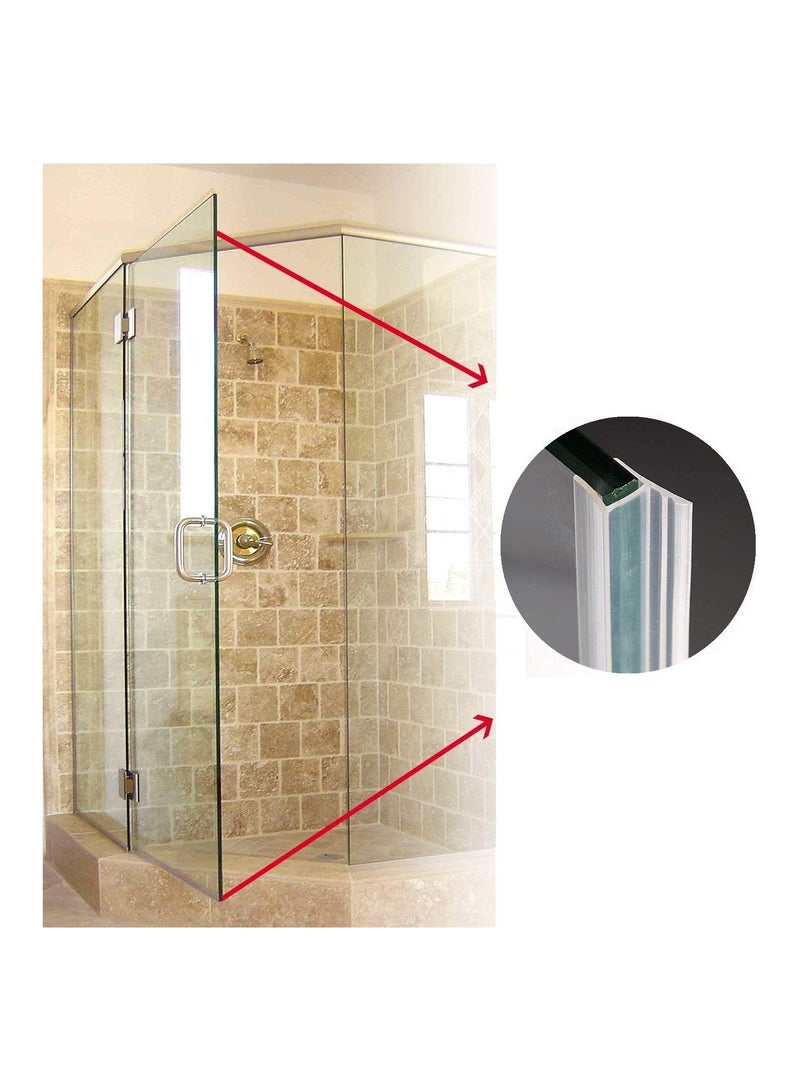 شريط عازل باب دش زجاجي ، باب استحمام بدون إطار بطول 2 متر لإيقاف تسرب الدش ، نوع H ، مناسب للباب الزجاجي 10 مم - Image 4