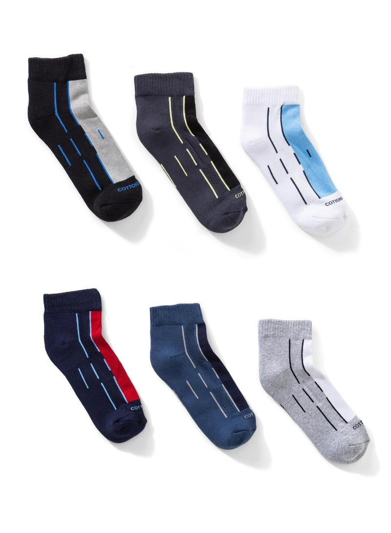 COTTONIL Pack Of 6 Cotton Half Towel Socket Socks Code 41  - Image 1