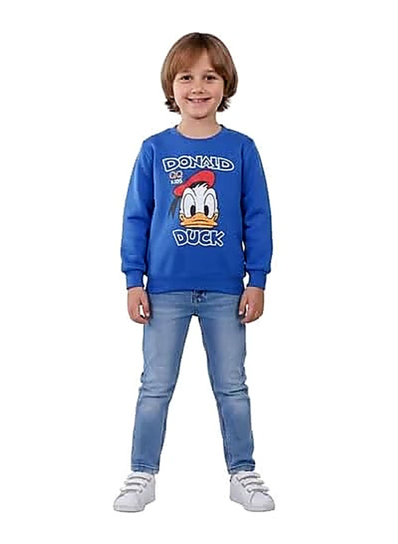 كيو كيو سويت شيرت شتوي للأطفال من QQ للأولاد والبنات، خامة قطن 100% مبطن وبرة تقيلة، مبطن من الداخل، معالج ضد الوبرة والبهتان، ناعم ودافئ، ألوان جذابة، مناسب للاستخدام اليومي للأطفال (3سنوات) - Image 1