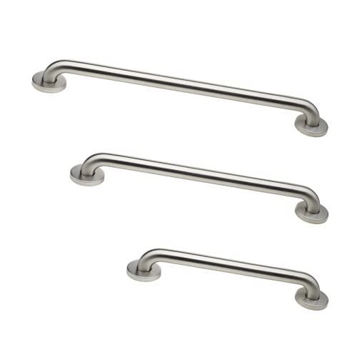 GrabBars.com Grab Bar Bundle ADA Compliance 15 Diameter 18 36 42 Lengths Pack of 3 Brushed Stainless Toilet Grab Bars for Commercial Restrooms and Grab Bars for Shower - Image 2
