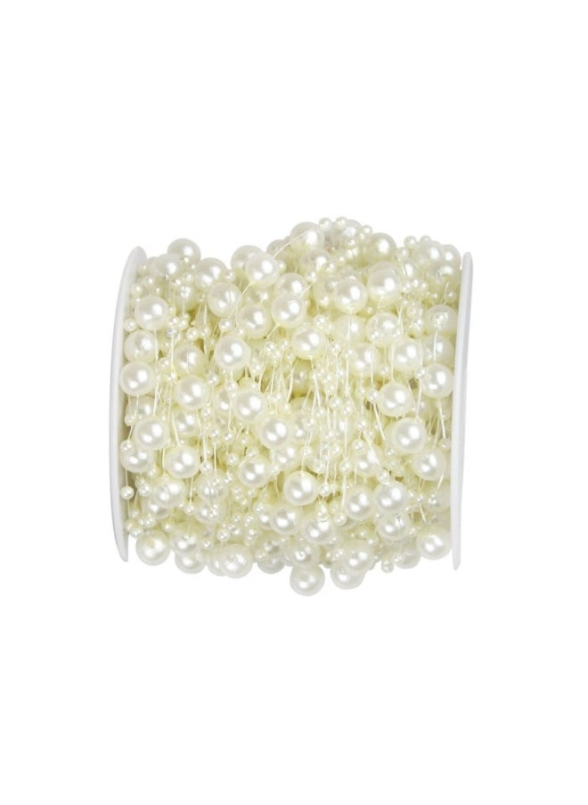 Bingcute - 100 Feet Fishing Line Artificial Pearls String Beads Chain Garland Flowers Wedding Party Decoration Party Supplies - Image 1