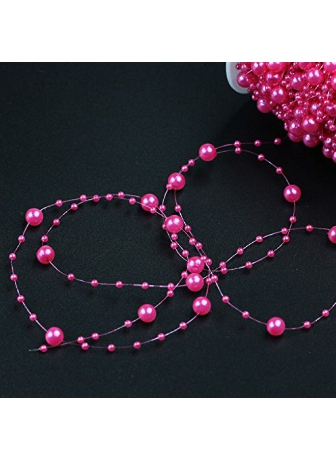 Bingcute - 100 Feet Fishing Line Artificial Pearls String Beads Chain Garland Flowers Wedding Party Decoration Party Supplies - Image 1