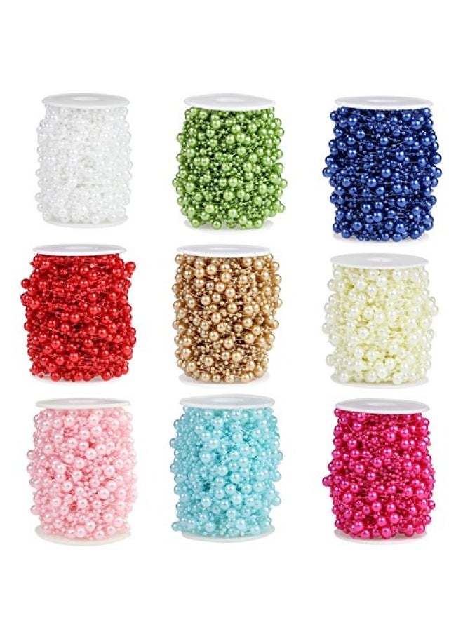 Bingcute - 100 Feet Fishing Line Artificial Pearls String Beads Chain Garland Flowers Wedding Party Decoration Party Supplies - Image 1