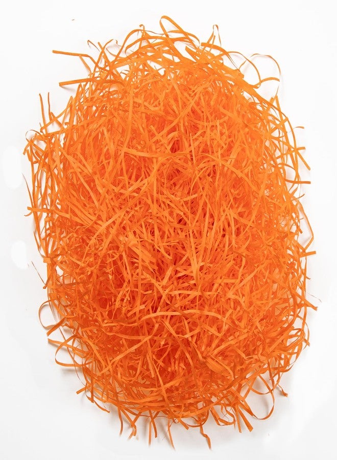 Gloreyan 1/2LB Halloween Shredded Paper Filler Orange Raffia Paper Crinkle Cut Tissue Paper for Gift Wrapping Basket Filling Birthdays Party Supply(Orange - Image 1