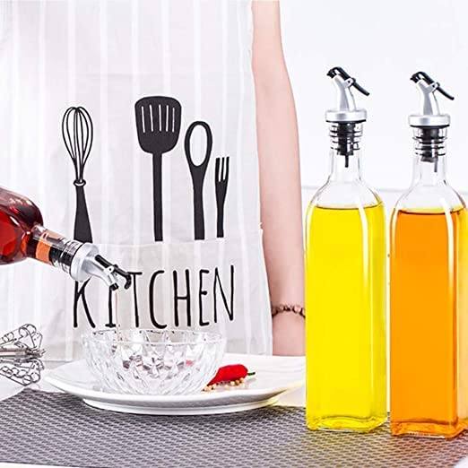 NOBILEA NOBILEA 500 ml Oil Bottle Set of 2 120 ml Glass Square Spice Jar Set of 2 with Silicone Foldable Funnel for Bottle Filing Oil Brush Spatula and Silicon Gloves ComboPack of 8  - Image 4