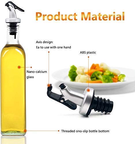 NOBILEA NOBILEA 500 ml Oil Bottle Set of 2 120 ml Glass Square Spice Jar Set of 2 with Silicone Foldable Funnel for Bottle Filing Oil Brush Spatula and Silicon Gloves ComboPack of 8  - Image 5