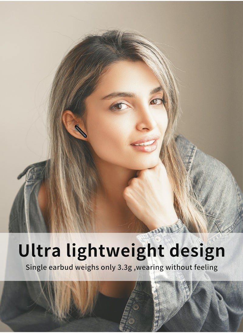 BETMI - BETMI - True Wireless Earbuds - In-Ear Bluetooth5.3 Headphones, IPX5 Waterproof TWS With Dual Mic For Sport, Light-Weight Earphones For Android iOS/iPhone - White - Image 1