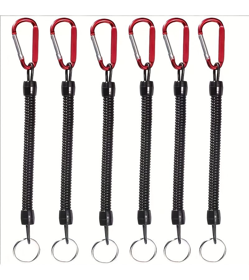 6 Blue Retractable Fishing Tools Set With Anti Loss Rope Telescopic Spring And Carabiner - Image 3
