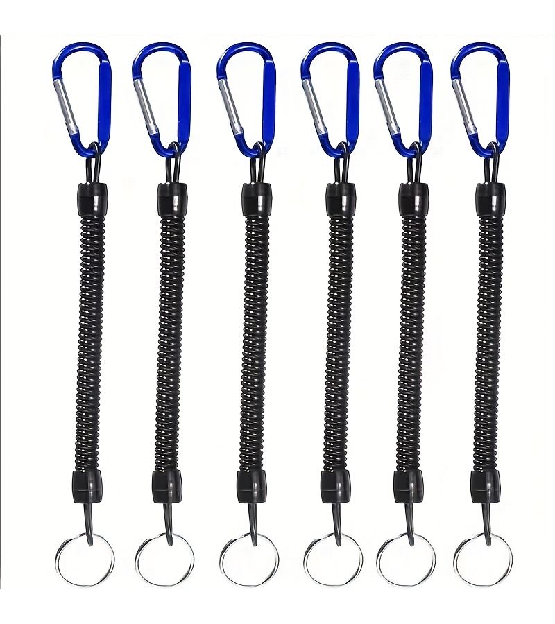 6 Blue Retractable Fishing Tools Set With Anti Loss Rope Telescopic Spring And Carabiner - Image 4