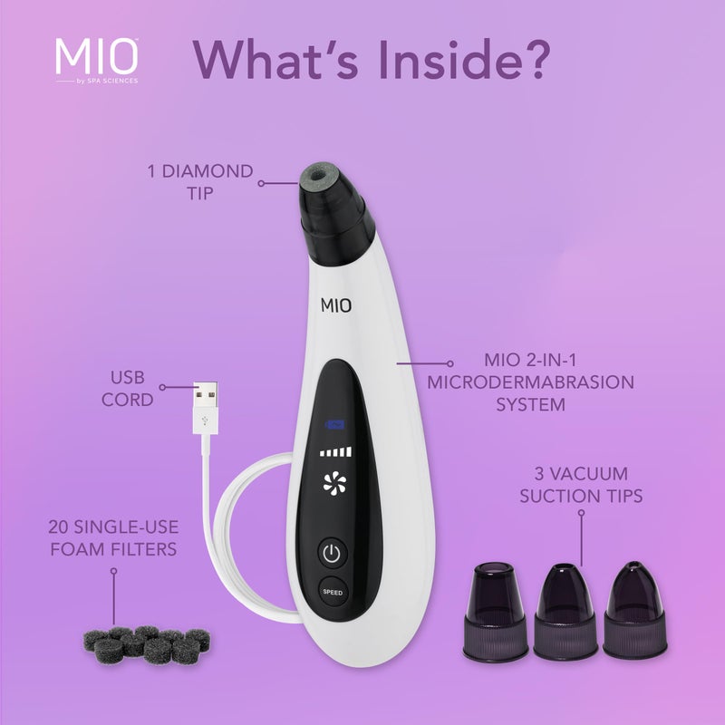 Spa Sciences - MIO - Diamond Tip Microdermabrasion Blackhead Remover, Pore Cleansing, & Resurfacing System - Reduces Acne Scars, Wrinkles, and Exfoliates for Clearer Skin - Image 5
