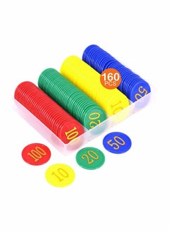 Generic Plastic Counting Chips Set with Storage Box - Ideal for Home Games, Kids Play, and Math Learning - 160 Pieces  - Image 1