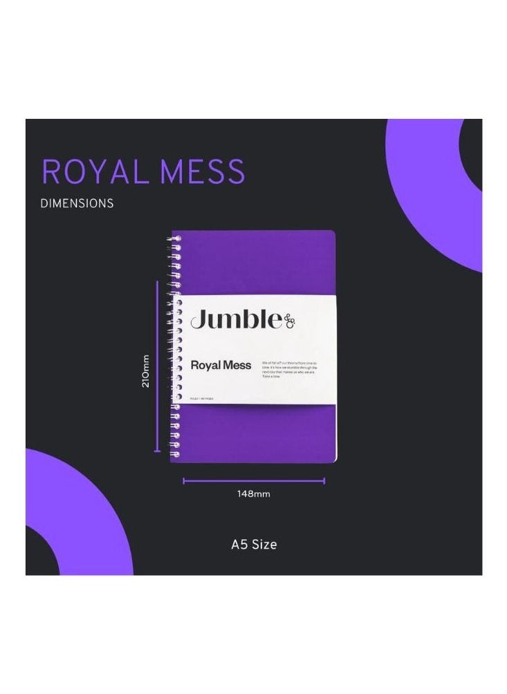 Jumble & co - Jumble & Co Convo A5 Wiro Bound Ruled Notebook - Royal Mess Purple - Image 1