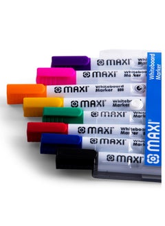 Maxi Maxi Whiteboard Marker Set – 8 Assorted Colors (Blue, Black, Red, Green, Orange, Brown, Purple, Pink) with Chisel Tip – Erasable Markers for Kids, Adults, Students, School, Home & Office  - Image 2