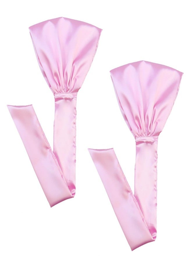 rainbowstar 2 Pack Satin Hair Wrap for Sleep Well Pineapple Hair Protector Sleep Headband with Tie for Nighttime Protection and Style - Image 2