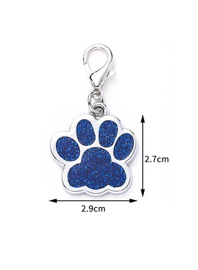 4PCS Glitter Enamel Alloy Cute Animal Pet Dog Paw Footprint Charms Pendant with Lobster Claw Clasp for Jewelry Making and DIY Crafts, Metal, No Gemstone - Image 2