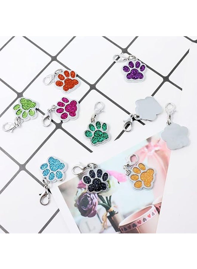 4PCS Glitter Enamel Alloy Cute Animal Pet Dog Paw Footprint Charms Pendant with Lobster Claw Clasp for Jewelry Making and DIY Crafts, Metal, No Gemstone - Image 5
