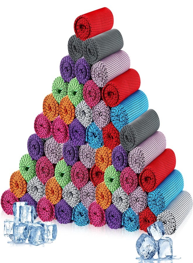 Maitys 80 Pcs Cooling Towel Bulk 32 x 12 Inch Microfiber Ice Towel Cold Soft Breathable Sport Towels for Neck and Face Chilly Sweat Towels for Hot Weather Athletes Gym Yoga Workout (Multicolor) - Image 1