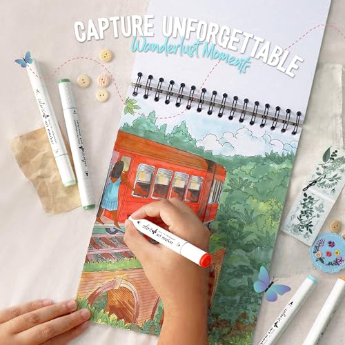 ColorIt Lost in Translation Spiral Bound Adult Coloring Book, 50 Single-Sided Designs of Unique Travel Destinations & Attractions, Thick Paper, Perforated Paper, Lay Flat Hardback Cover, & Ink Blotter - Image 3