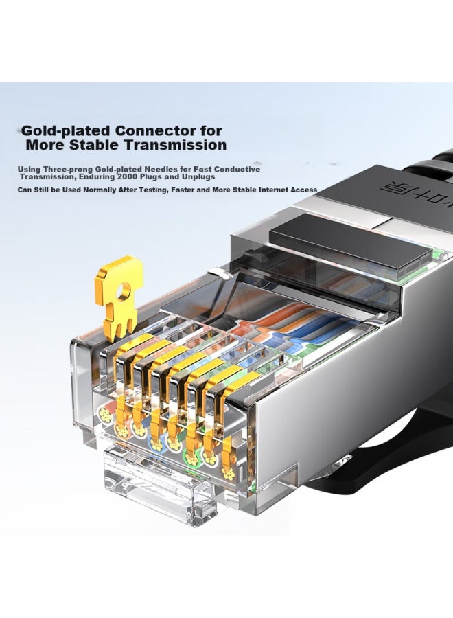 Choseal Cat6 Gigabit Shielded High Speed Right Angle Connector Cable Engineering Computer Monitoring 8-core Twisted Pair Home Finished Jumper 1.5m Qs5071 - Image 4