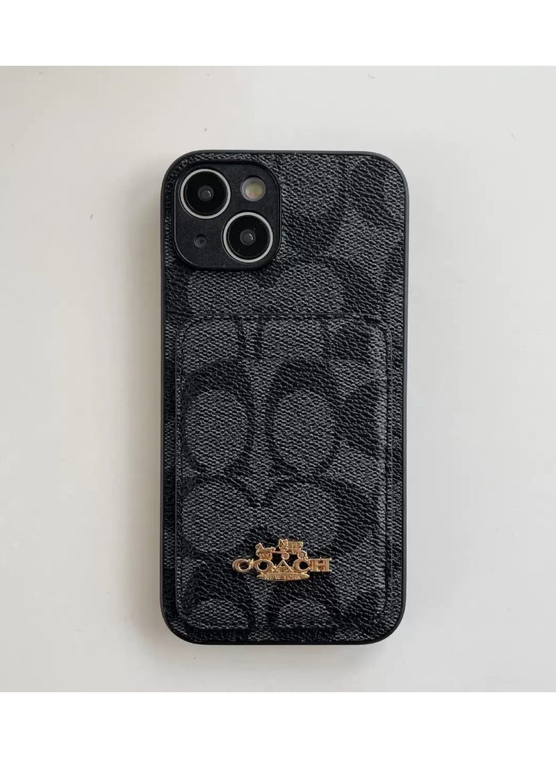 GUESS iPhone 16 Pro Max Cover PU Case With Cardslot & Script Metal Logo - Black - Image 1