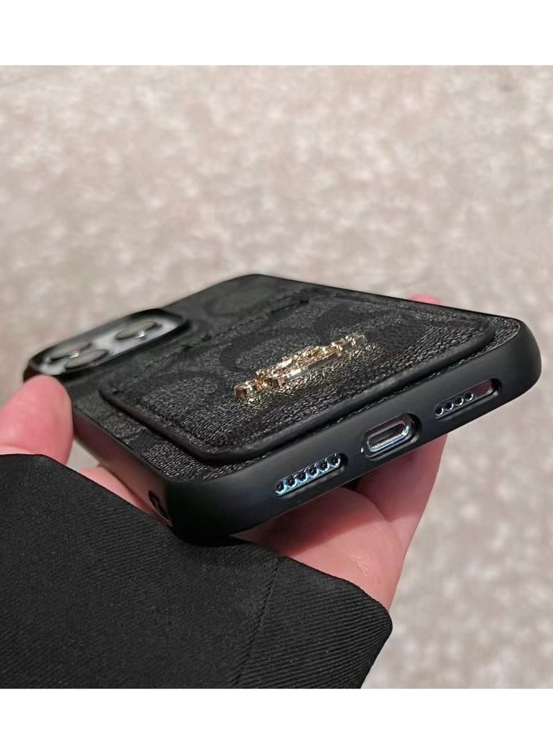 GUESS iPhone 16 Pro Max Cover PU Case With Cardslot & Script Metal Logo - Black - Image 5