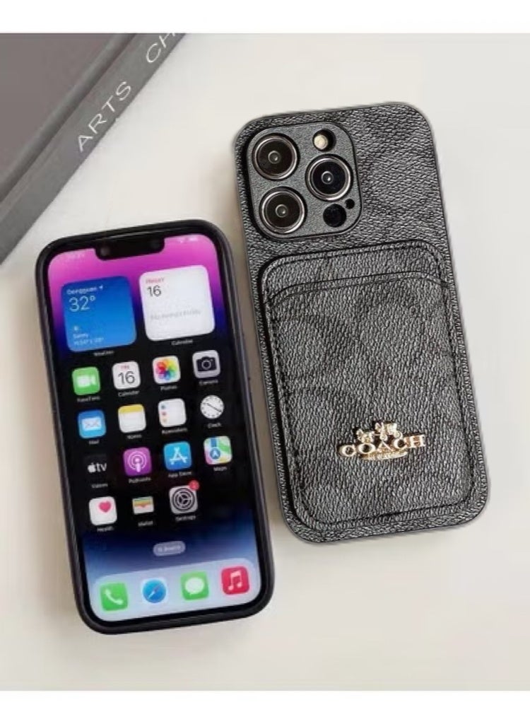 GUESS iPhone 17 Pro Max Cover PU Case With Cardslot & Script Metal Logo - Black - Image 3