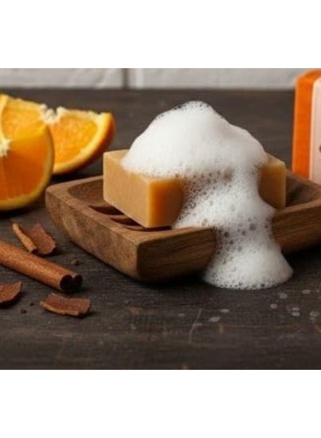 Rustic Art Orange & Cinnamon Soap | Removes Tan & Dead Skin | Exfoliating & Polishing | Oily to Normal & Non-Sensitive Skin | Men & Women | 100g - Image 2