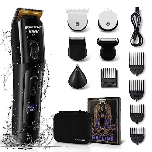 SUPRENT Hair Trimmer for Men- 16 Pieces Mens Grooming Kit with Electric Hair Trimmer, Mustache Body Face Mens Grooming Kit,IPX7 Waterproof, Premium Gift, Suitable for Hair, Nose and Ear - Image 1
