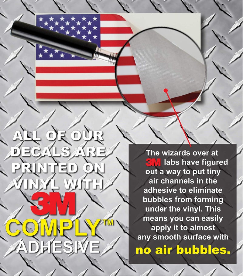 Decals by Haley 10 Pack American Flag Stickers - Made of 3M Vinyl - USA Patriotic Stickers - Bubble-Free Adhesive - Dishwasher Safe - Image 4