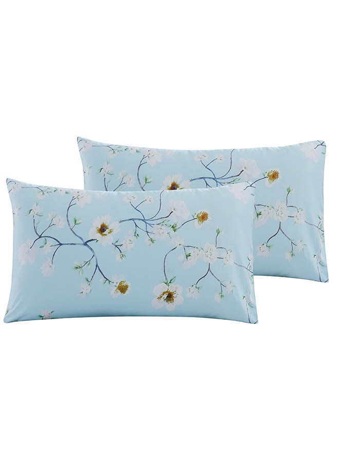 In-House Bluebell | Microfiber Comforter Set 4 Pieces - King - 260x240 cm - Light Blue  - Image 4