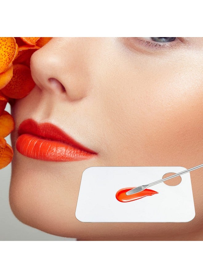 G2PLUS 2PCS Acrylic Cosmetic Palette with 2PCS Spatula,Makeup Palette Mixing Tray Apply for Eye Shadow Nail Art Pigment Blending (Rectangle) - Image 5