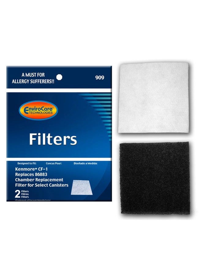 ENVIROCARE Premium Replacement Vacuum Cleaner Filters made to fit Kenmore Sears Progressive CF1, Progressive & Whispertone, Panasonic Vacuum Cleaners, 86883, 86880, 20-86883, 2 filters - Image 1