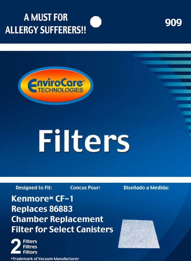 ENVIROCARE Premium Replacement Vacuum Cleaner Filters made to fit Kenmore Sears Progressive CF1, Progressive & Whispertone, Panasonic Vacuum Cleaners, 86883, 86880, 20-86883, 2 filters - Image 2