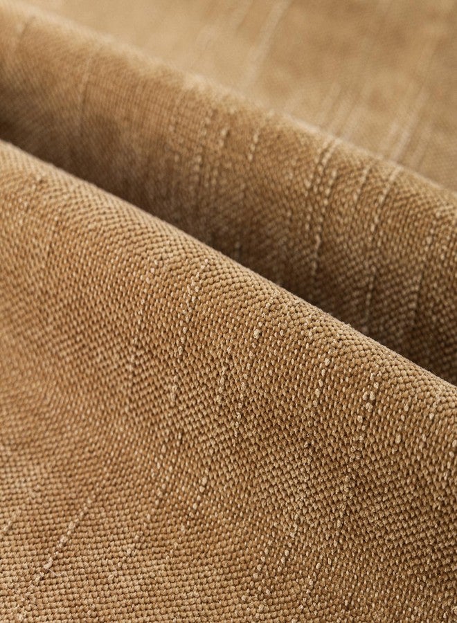 Foindtower Set of 2 Soft Textured Chenille Throw Decorative Pillow Covers Square Accent Solid Cushion Cover Neutral Farmhouse Pillow Case for Couch Sofa Bedroom Living Room 16x16 Inch,Golden Brown - Image 3