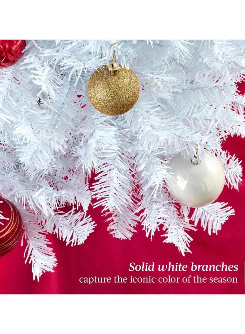 Mado Gallery Artificial PVC Christmas Tree, Green, White, Pink, 1.2 to 2.1m, with 20M Warm Lights & Optional Ornaments, Mixed Branches, Easy Assembly, Foldable Stand, Indoor/Outdoor Holiday Décor - Image 5